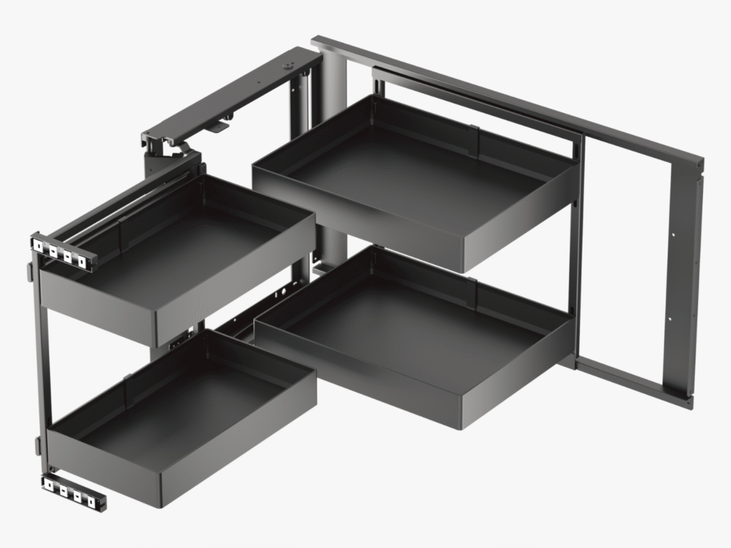 Kitchen storage cabinets with ample space and elegant design.