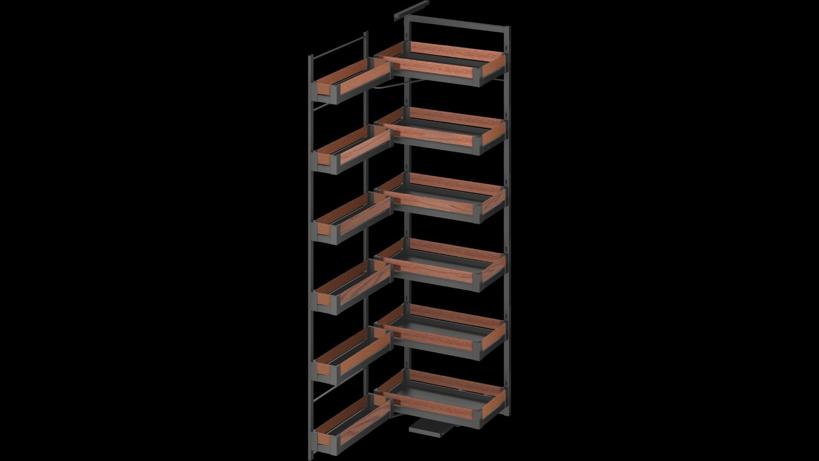 Elegance Series Large Magic Corner for Kitchen Cabinet Large Magic Corner Elegance Series storage hardware SKU G20611G-6 detail view 1